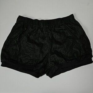 Eurotard Black Ripstop Athletic Warm-Up Shorts Girls Large Pockets 100% Nylon